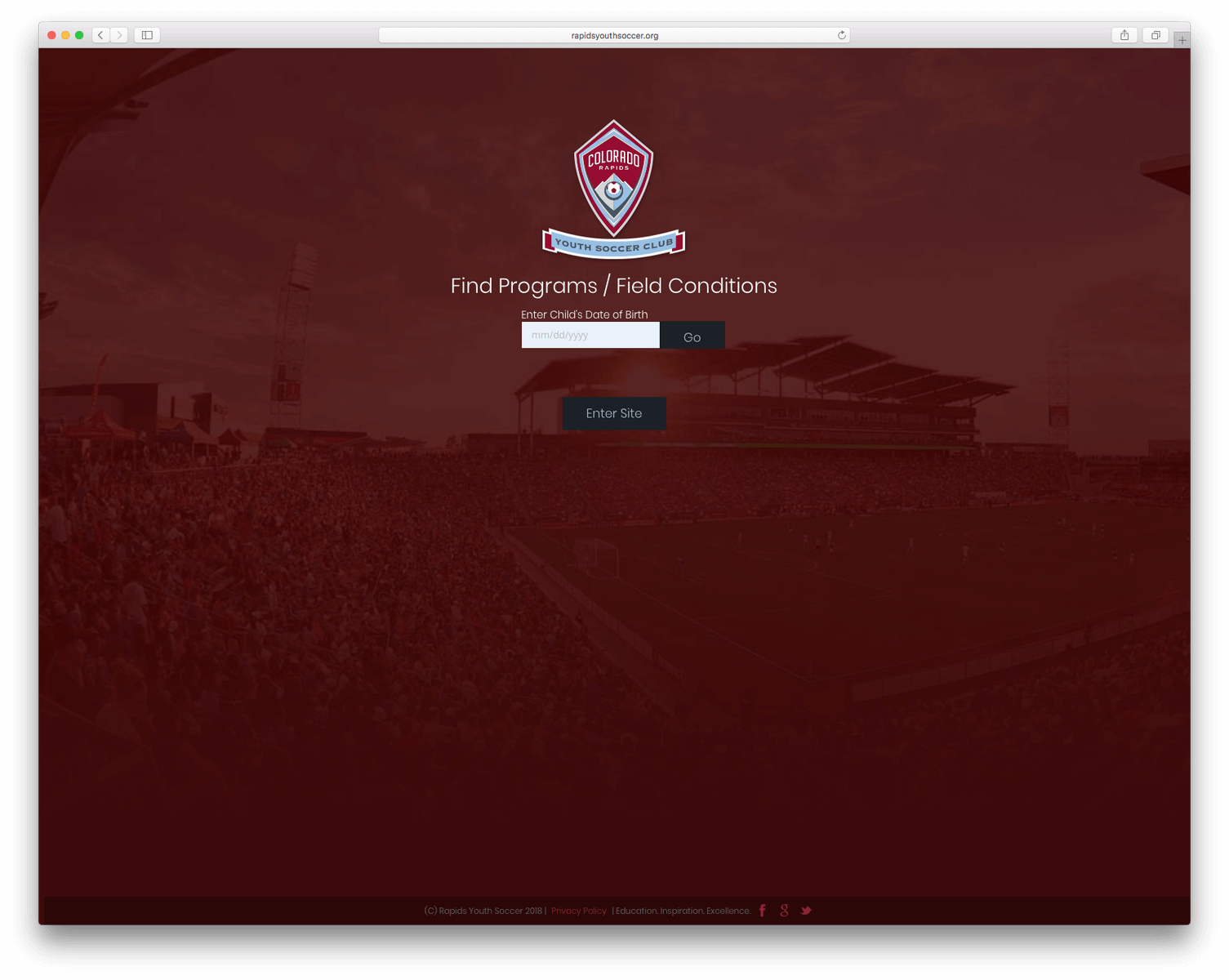 Colorado Rapids Youth Soccer Website